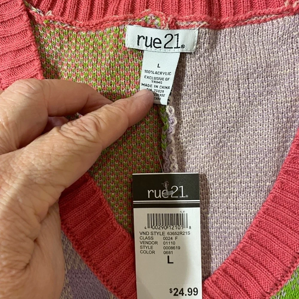 Rue 21 Sleeveless Sweater Vest Large (CM) - Picture 8 of 14